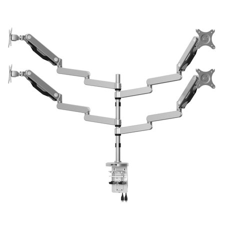 OFFICESOURCE Monitor Arms Quad Monitor Arm- Silver 530QMASI